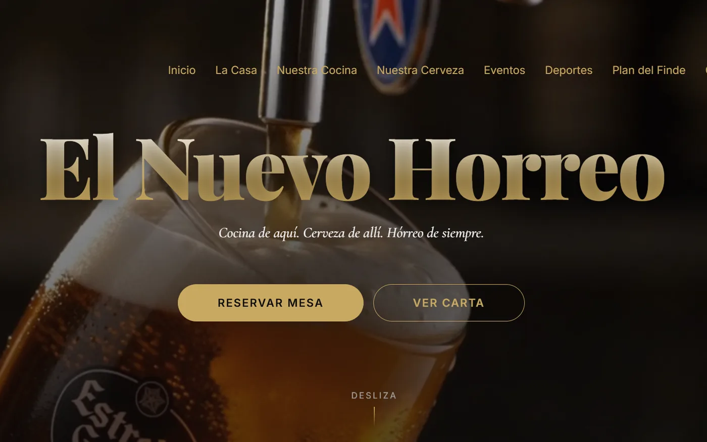 Vista de la web El Nuevo Hórreo