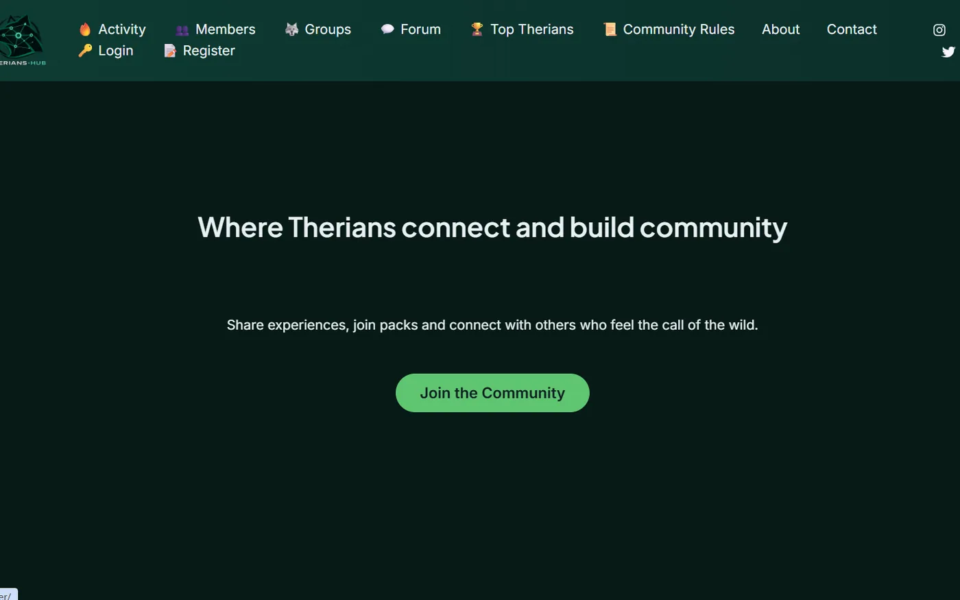 Vista de la web TheriansHub